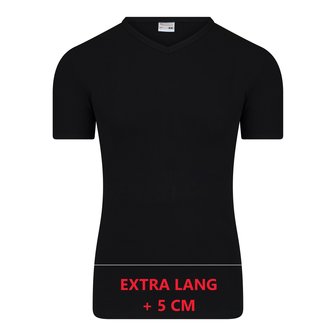 Extra lang heren T-shirt V-Hals M3000 Zwart