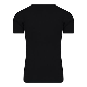 Extra lang heren T-shirt Diepe V-Hals M3000 Zwart
