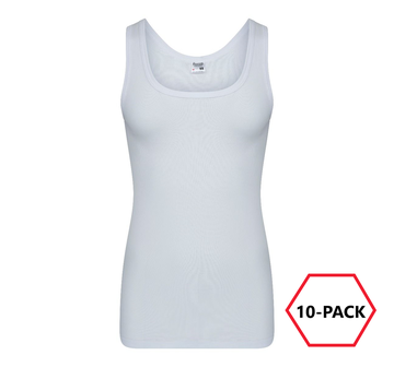 10-Pack Heren singlets M3000 Wit