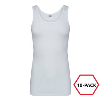 10-Pack Heren singlets 2x2 rib Startex Wit