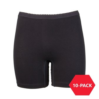 10-Pack Dames boxershorts Softly met lange pijp Zwart