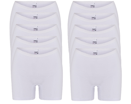 10-Pack Dames boxershorts Softly met lange pijp Wit