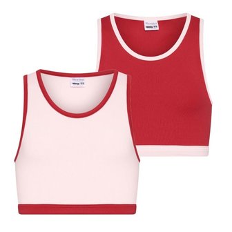 2-Pack Meisjes hesjes Mix&amp;Match  L.Roze/D.Rood