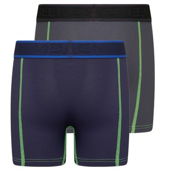 2-Pack Jongens boxershorts Mix&amp;Match uni D.Blauw/Grijs