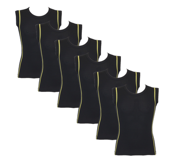 6-Pack Jongens mouwloze shirts B.Y. Ricardo Geel