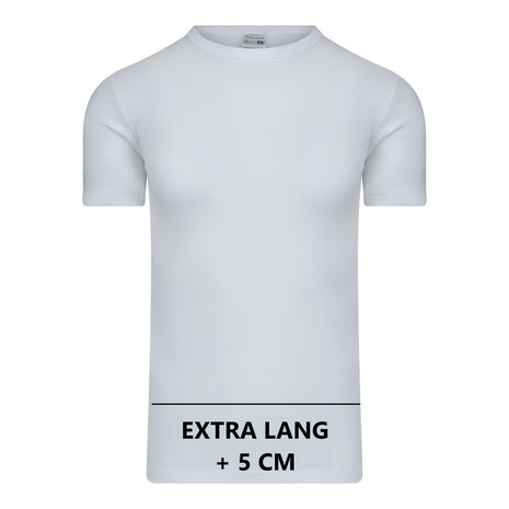 Extra lang heren T-shirt O-Hals M3000 Wit