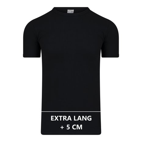 Extra lang heren T-shirt O-Hals M3000 Zwart