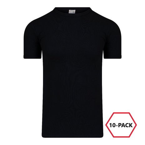 10-Pack Heren T-shirts O-Hals M3000 Zwart