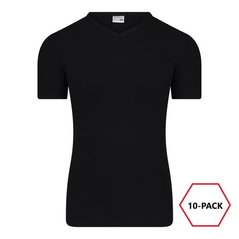 10-Pack Heren T-shirts V-Hals M3000 Zwart