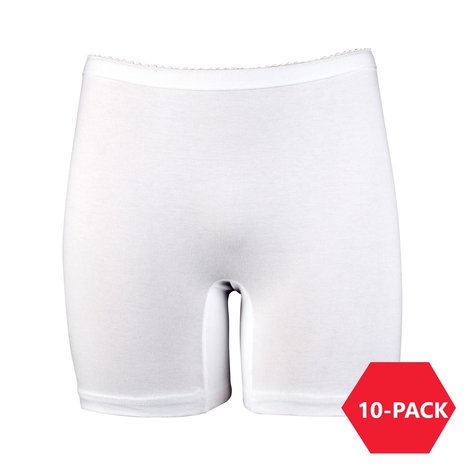 10-Pack Dames boxershorts Softly met lange pijp Wit