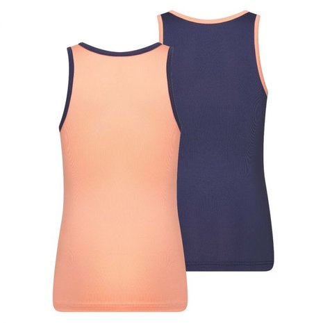 2-Pack Meisjes hemden Mix&Match Zalm/D.Blauw