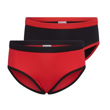 2-Pack Meisjes slips Mix&Match Rood/Zwart