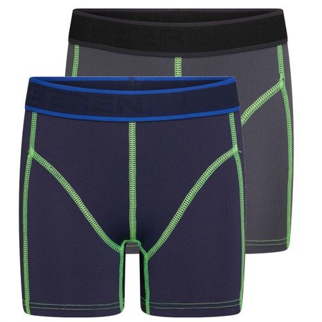 2-Pack Jongens boxershorts Mix&Match uni D.Blauw/Grijs