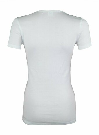 DAMES BEEREN T-SHIRT MET V-HALS EN KORTE MOUW M3000 WIT