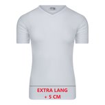 Extra lang heren T-shirt V-Hals M3000 Wit