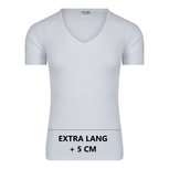 Extra lang heren T-shirt Diepe V-Hals M3000 Wit