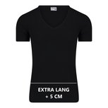 Extra lang heren T-shirt Diepe V-Hals M3000 Zwart