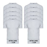 10-Pack Extra lange heren T-shirts O-Hals M3000 Wit