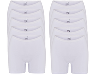 10-Pack Dames boxershorts Softly met lange pijp Wit