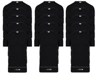 15-Pack Extra lange heren T-shirts V-Hals M3000 Zwart 15-Pack Extra lange heren T-shirts V-Hals M3000 Zwart