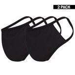 2-Pack Heren mondkapjes Zwart/Zwart maat M