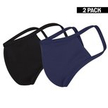2-Pack Heren mondkapjes Zwart/Marine maat M