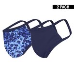 2-Pack Dames mondkapjes Panter/Donkerblauw maat S
