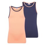 2-Pack Meisjes hemden Mix&Match Zalm/D.Blauw