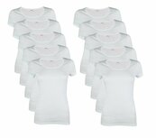 10-PACK BEEREN DAMES T-SHIRT MET O-HALS EN KORTE MOUW M3000 WIT