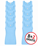 8+2 GRATIS heren singlets M3000 Blue