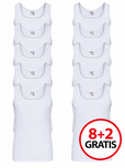 8+2 GRATIS heren singlets M3000 Wit